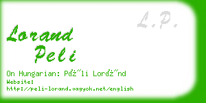 lorand peli business card